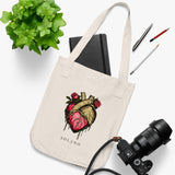 Organic Canvas heart Tote Bag